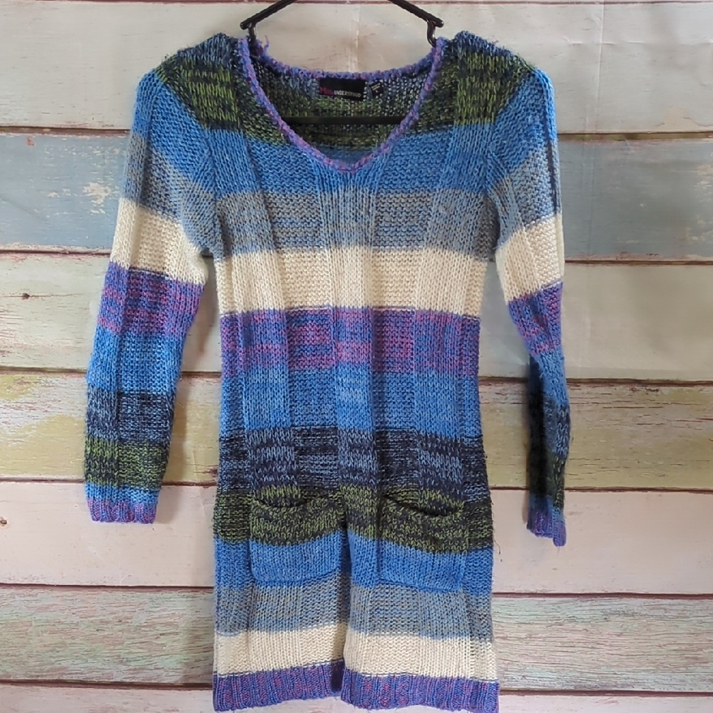 Miss Understood Striped Multicolor Tunic Sweater